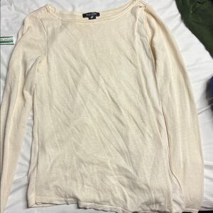 White House Black Market Ivory Long Sleeve Top